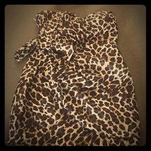 Leopard Print Strapless Dress